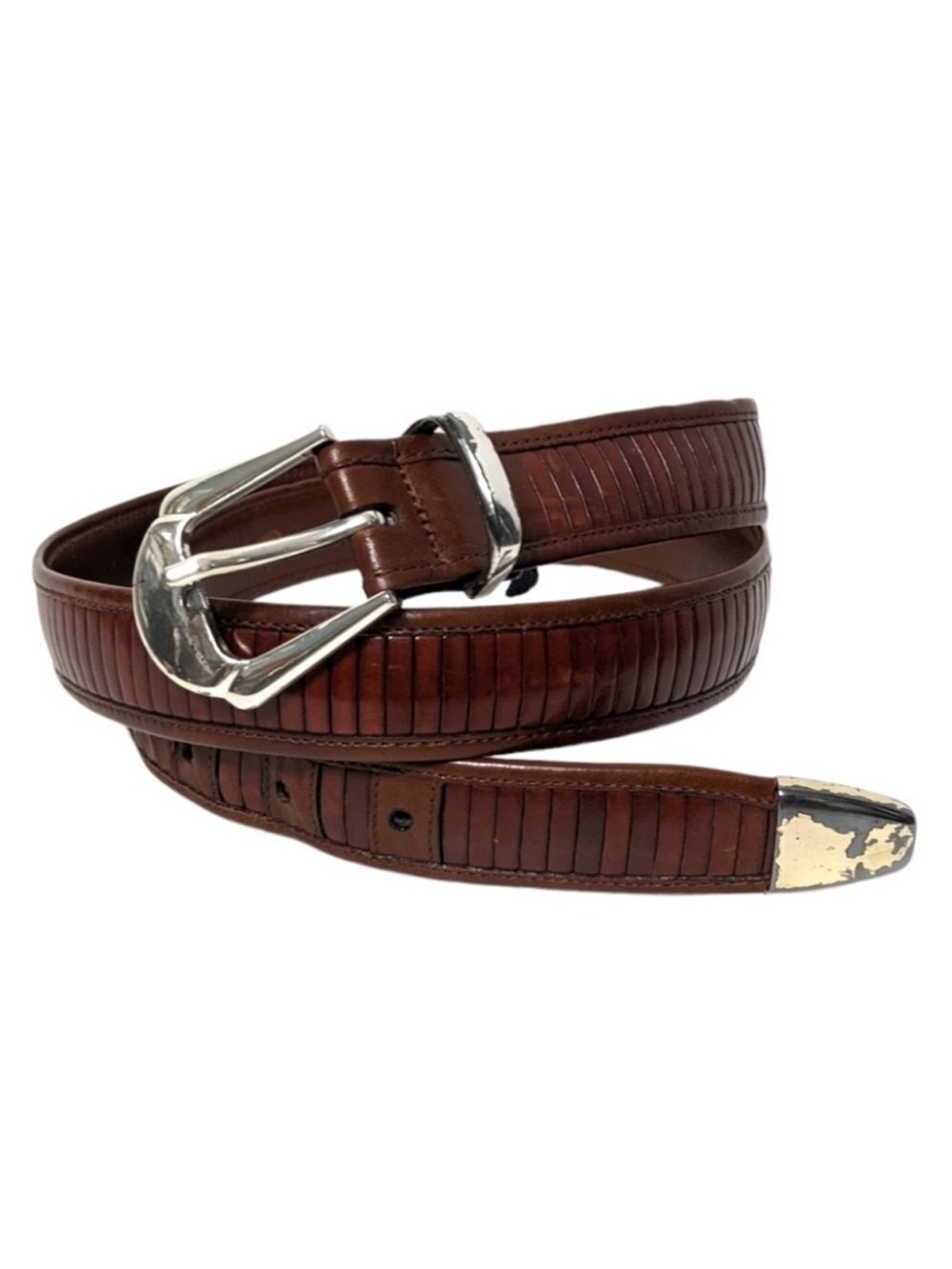 MEZLAN Brown Leather Belt 38